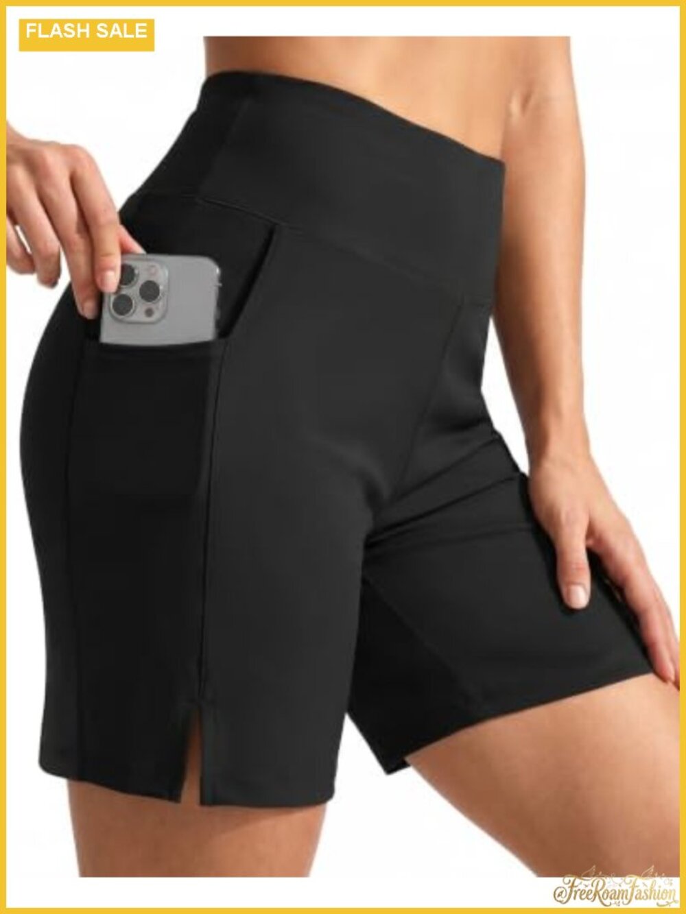 Women 5" High Waist Swim Shorts Quick Dry with Pockets & Liner